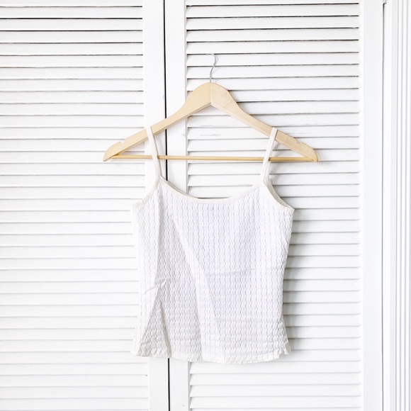 Tempo Paris White Laser Cut Cami NWOT
